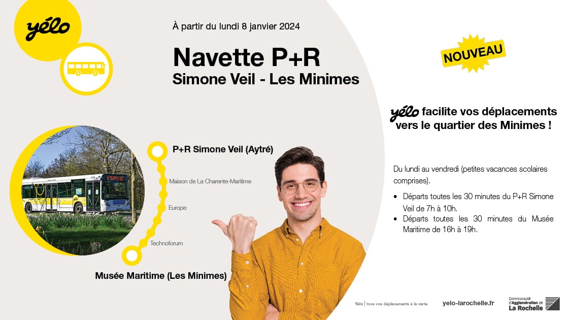 Visuel nouvelle navette P+R Simone Veil Les Minimes