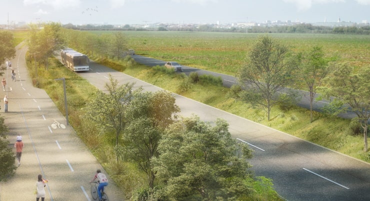 Illustration du projet d'aménagement : Liaison urbaine des Cottes Mailles à Aytré