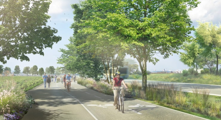 Illustration du projet d'aménagement : Liaison urbaine des Cottes Mailles à Aytré