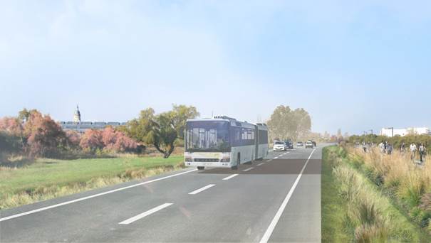 Illustration du projet d'aménagement : Liaison urbaine des Cottes Mailles à Aytré