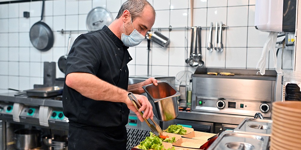 Cuisine d'un restaurant