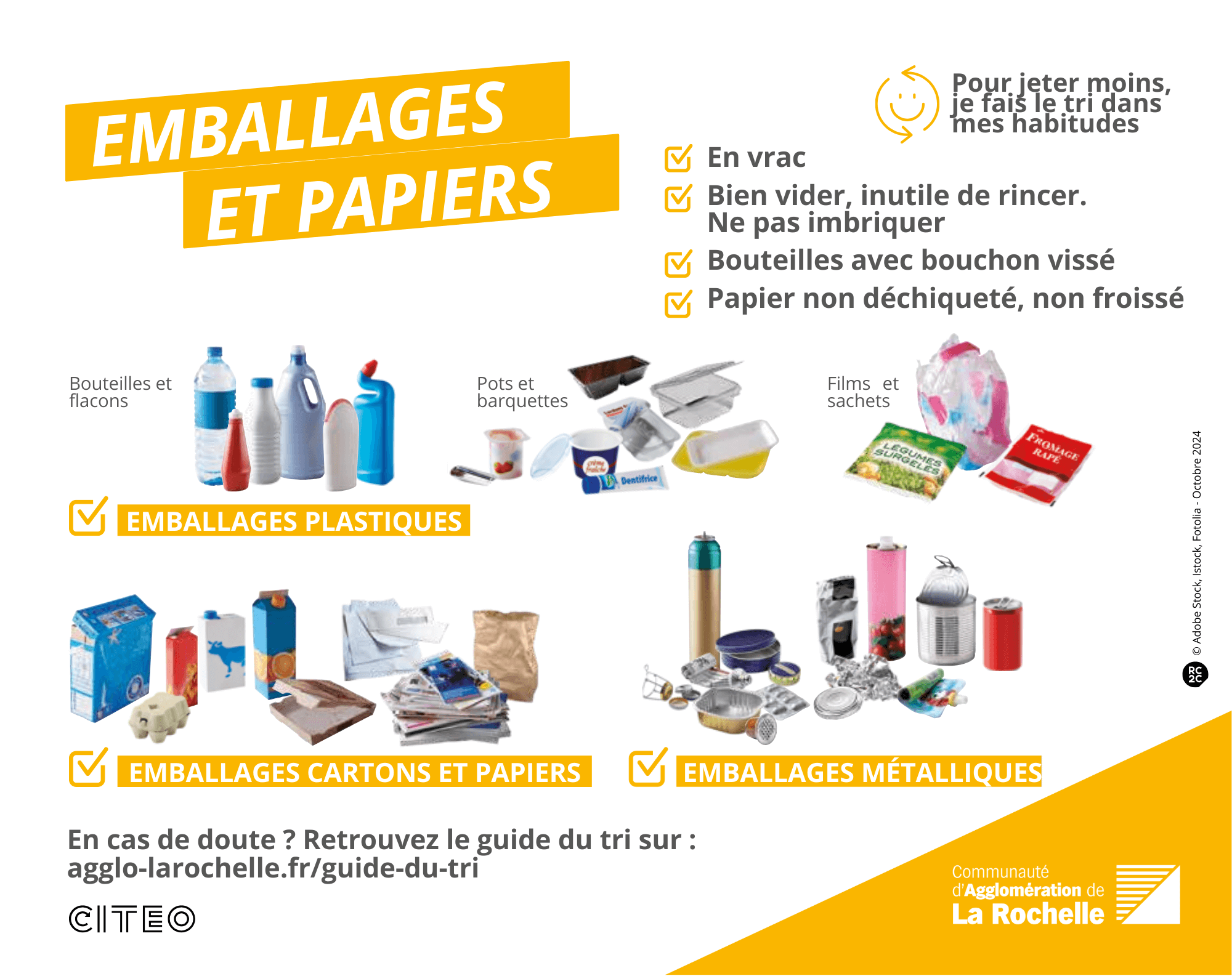 Consignes de tri des emballages et papiers