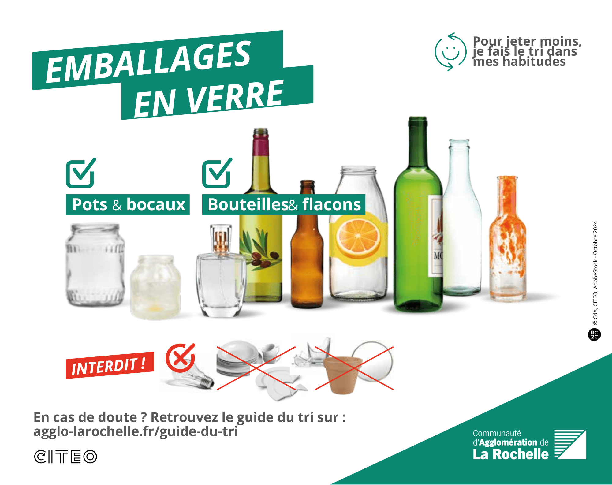 Consignes de tri pour les verres