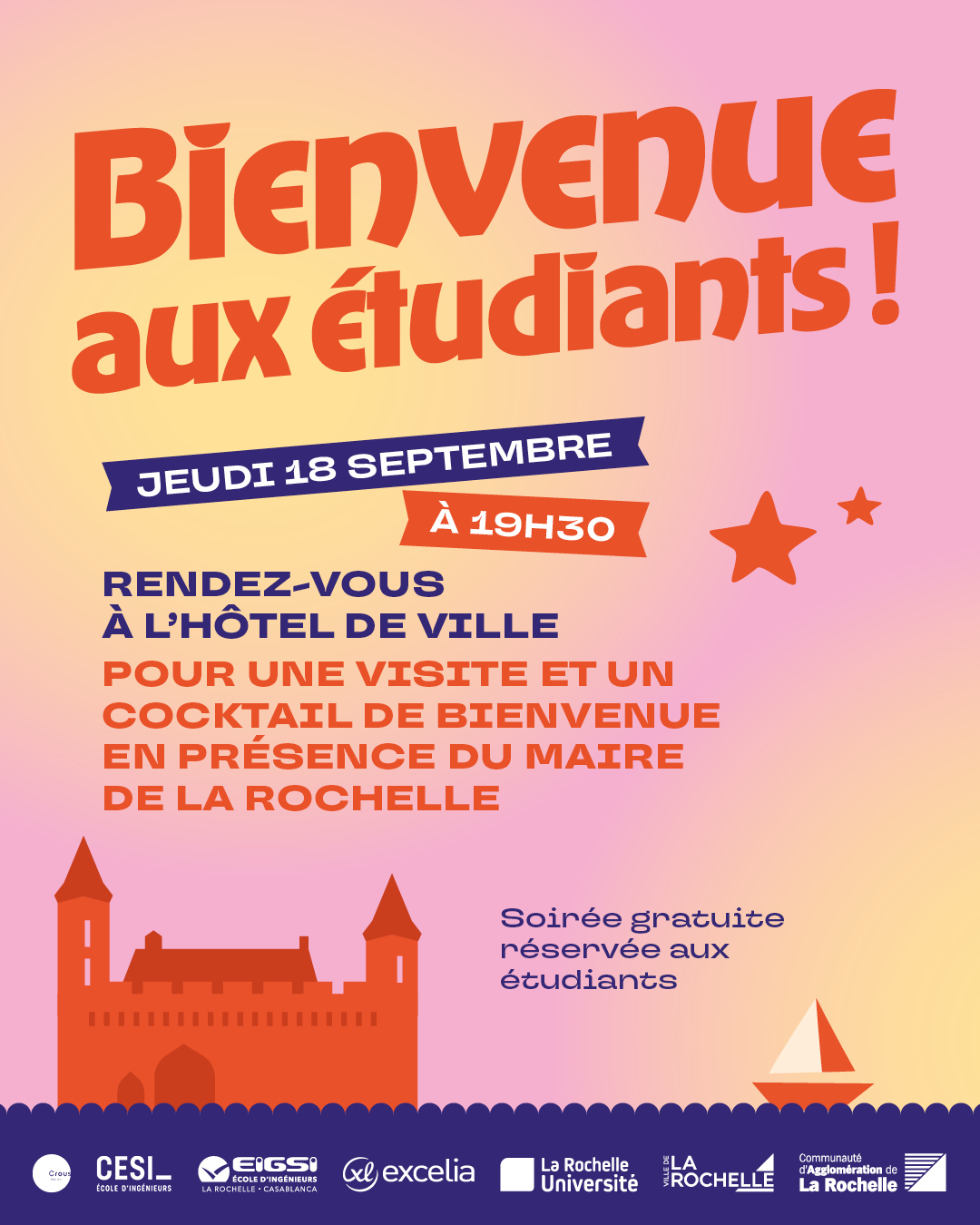 Accueil des étudiants à l'Hôtel de Ville La Rochelle visuel 2025