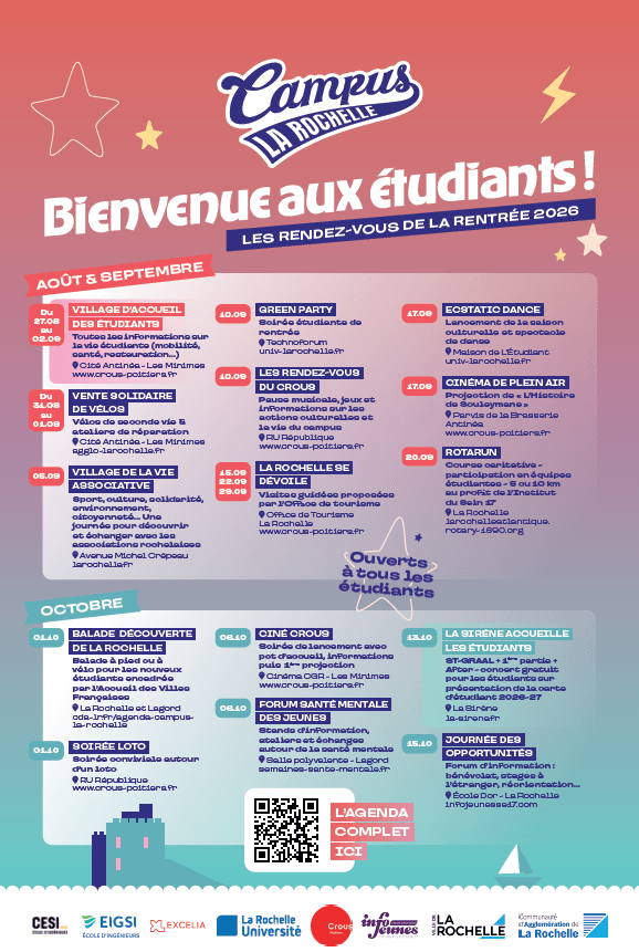 Bienvenue aux étudiants rendez-vous de la rentrée 2026