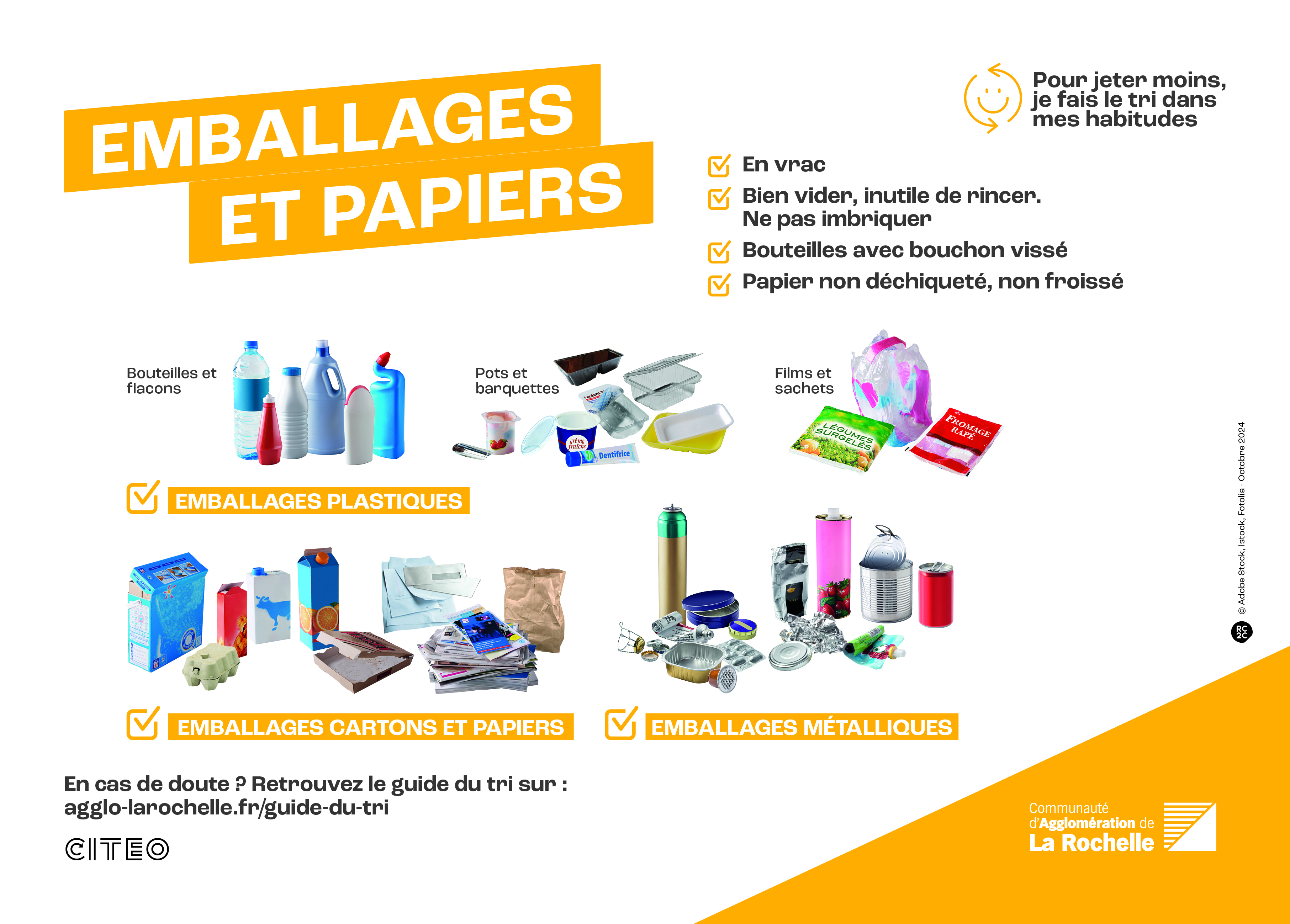Consignes de tri des emballages et papiers