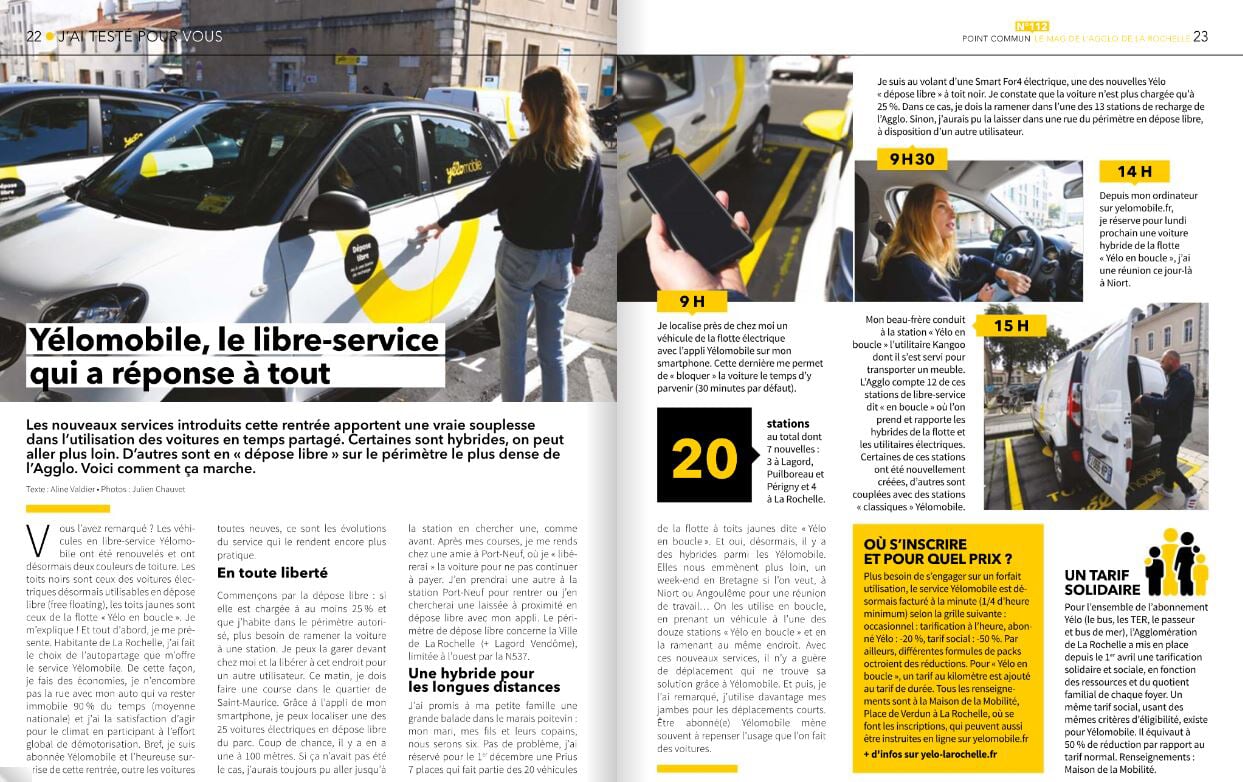 Extrait de Point Commune, le magazine de l'agglo : Yelomobile, le libre-service qui a réponse à tout