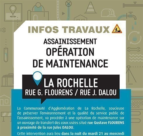 Travaux sur le réseau d’assainissement boulevard Cognehors à La Rochelle